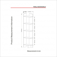 Knihovna Perla, 170 cm, bílá - 5