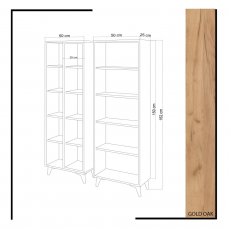 Knihovna Potenza, 162 cm, dub / bílá - 4