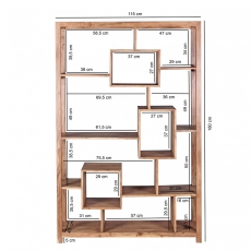 Knihovna / regál Mumbai, 180 cm, masiv akát - 3