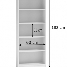 Knihovna Rice II, 182 cm, bílá - 3