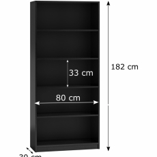 Knihovna Roho, 182 cm, černá - 4