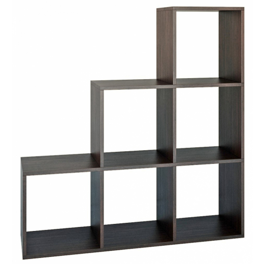 Knihovna Step, 115 cm, tmavě hnědá - 1