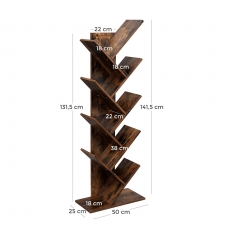 Knihovna Tree, 141 cm, hnědá - 7