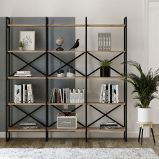 Knihovna Venge, 175 cm, černá - 4