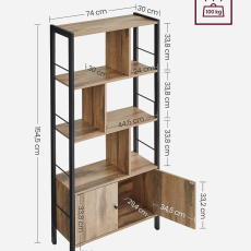 Knižnica Arya, 154 cm, hnedá - 3