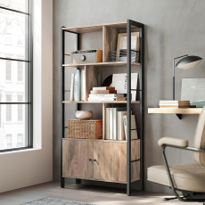 Knižnica Arya, 154 cm, hnedá - 4