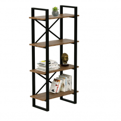 Knižnica Desta, 150 cm, orech / čierna