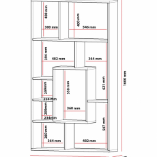Knižnica Lily, 160 cm, biela - 4