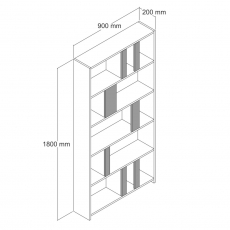 Knižnica Lima, 180 cm, orech - 5