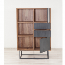 Knižnica Quantum, 137 cm, borovica - 4