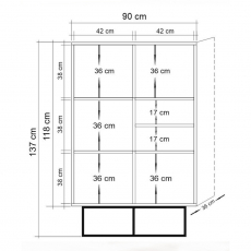 Knižnica Quantum, 137 cm, borovica - 6