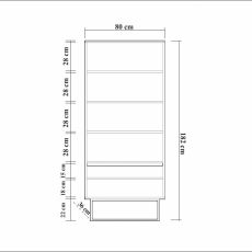 Knižnica Rea, 182 cm, čierna - 7