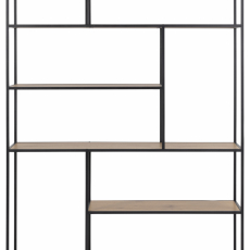 Knižnica Seaford, 185 cm, čierna / dub - 3