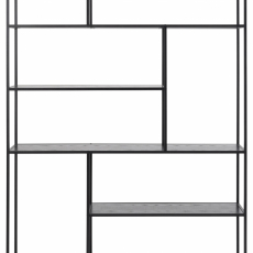 Knižnica Seaford, 185 cm, čierna  - 2