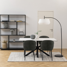 Knižnica Seaford, 185 cm, čierna  - 9