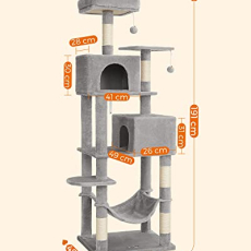 Kočičí strom Ellery, 191 cm, šedá - 6