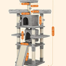 Kočičí strom Hannah, 172 cm, šedá - 7