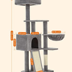 Kočičí strom Jordan, 135 cm, šedá - 6