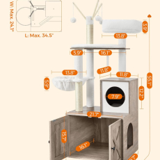 Kočičí strom Lord, 140 cm, hnědá - 6