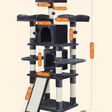 Kočičí strom Xerry, 172 cm, tmavě šedá - 6