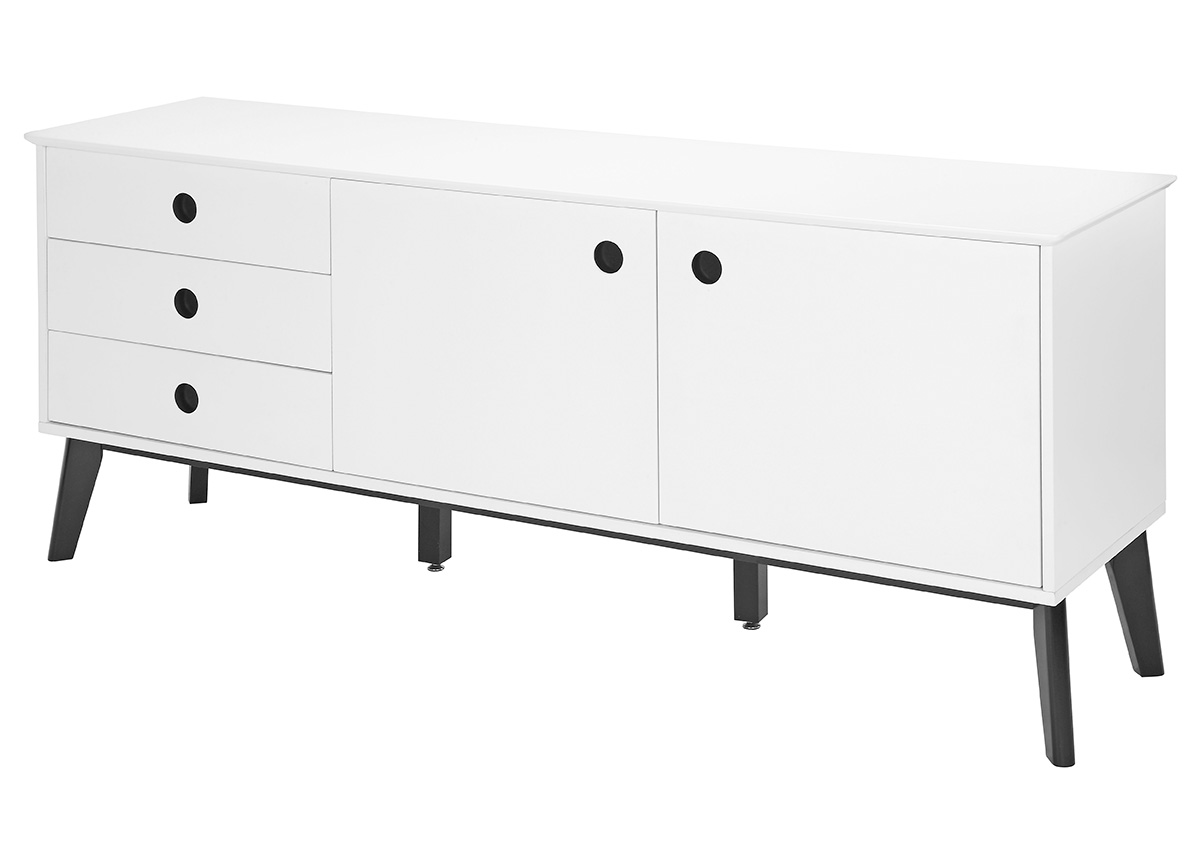 Kombinovaná skříň / komoda Milenium, 180 cm, bílá/černá