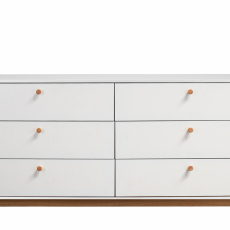 Komoda Caitlin, 150 cm, bílá / přírodní - 3