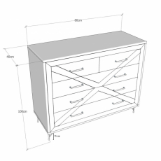 Komoda Comfort, 80 cm, borovica - 4