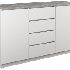 Komoda Dade, 120 cm, biela / betón - 1
