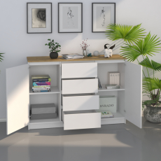 Komoda Dade, 120 cm, biela / dub - 4