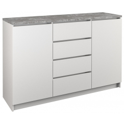 Komoda Dade, 120 cm, bílá / beton