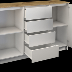 Komoda Dade, 120 cm, bílá / dub - 3