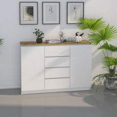 Komoda Dade, 120 cm, bílá / dub - 2