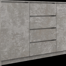 Komoda Dade, 140 cm, tmavý beton - 1