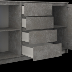 Komoda Dade, 140 cm, tmavý beton - 3