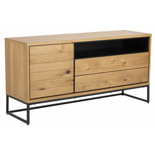 Komoda Dalarna, 150 cm, dub / černá - 1