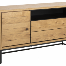 Komoda Dalarna, 150 cm, dub / černá - 1