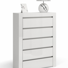 Komoda Deko, 125 cm, bílá lesk - 1