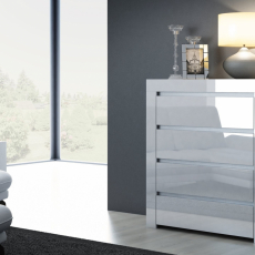 Komoda Deko D, 102 cm, biela lesk - 2