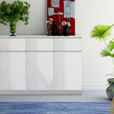 Komoda Eden, 120 cm, bílá lesk - 2