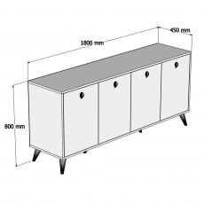 Komoda Elite, 180 cm, mramor - 5