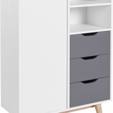 Komoda Frend, 125 cm, bílá/šedá - 1
