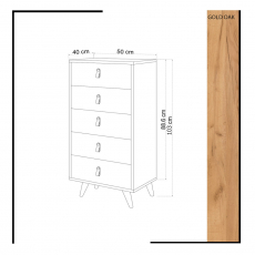 Komoda Frenzu, 103 cm, dub / biela - 4