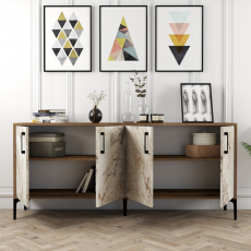Komoda Kiev, 180 cm, orech / biela - 3