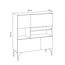 Komoda Krista, 100 cm, dub - 5