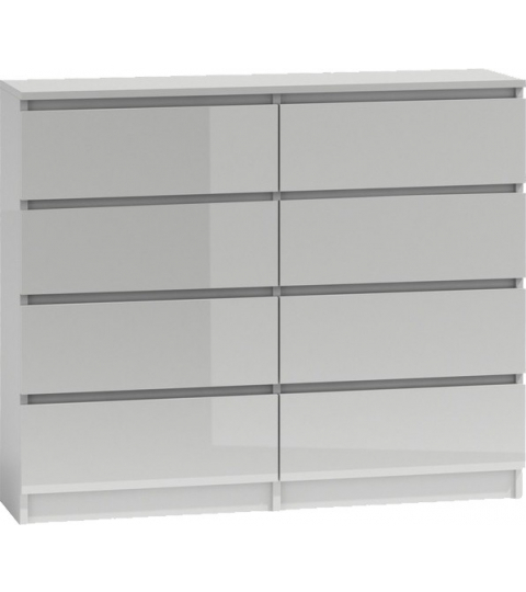 Komoda Malwa I, 120 cm, biela lesk