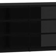 Komoda Malwa I, 138 cm, čierna lesk - 1