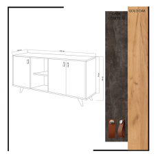 Komoda Planky, 140 cm, dub / šedá - 5