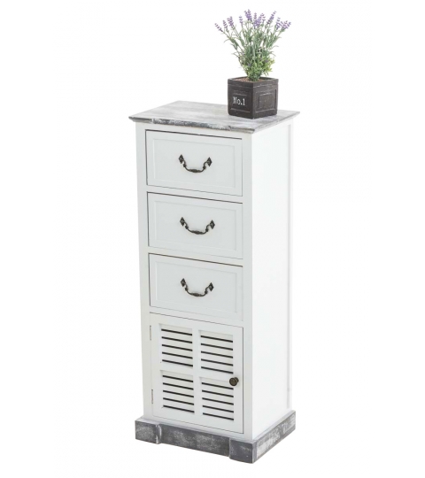 Komoda Pyran, 93,5 cm, bílá/šedá