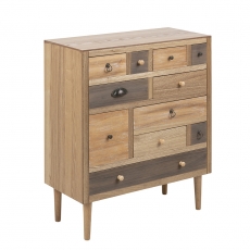 Komoda s 11 zásuvkami Thess, 81 cm, hnědá - 1