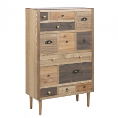 Komoda s 13 zásuvkami Thess, 114 cm, hnedá